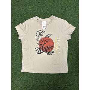 Miller Genuine Draft Women's Eagle Short Sleeve Graphic Tee L Pullover Crop